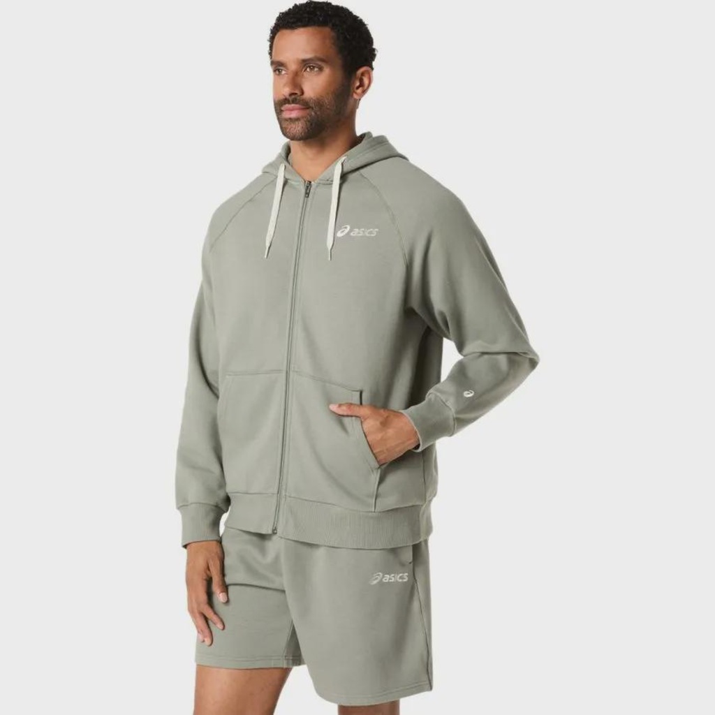 Blusa ASICS Logo Fleece Full Zip Hoodie Masculino | Centauro