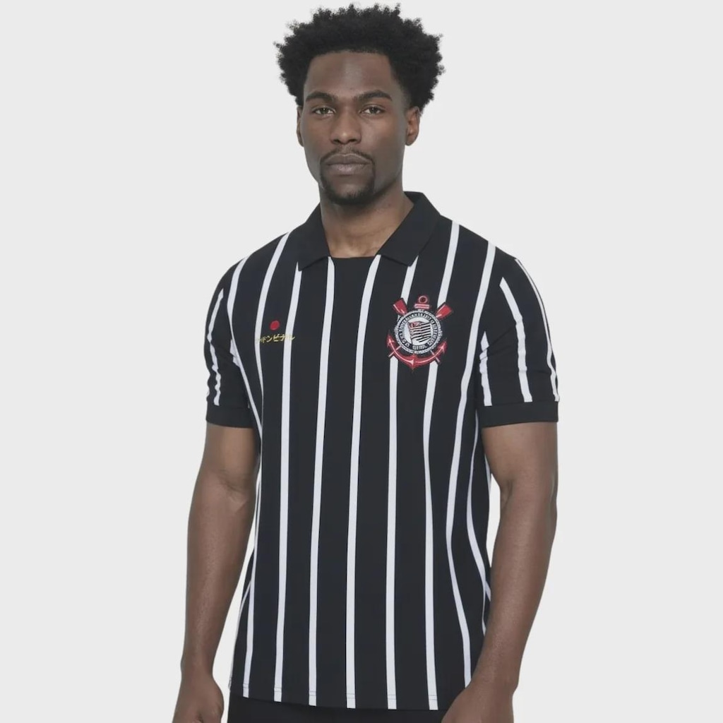Camisa do Corinthians Polo Japão Retrô - Masculina