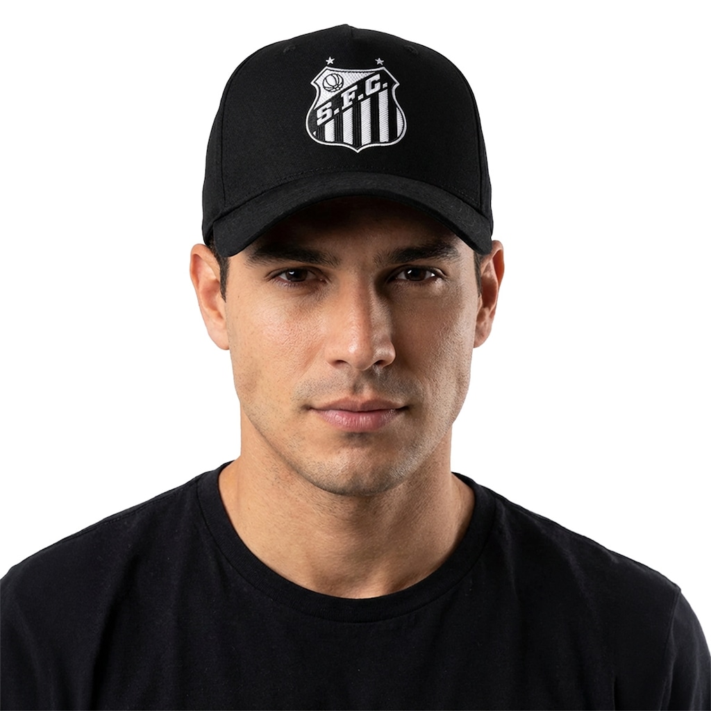 Boné Aba Curva do Santos Torcedor Escudo Frontal Snapback