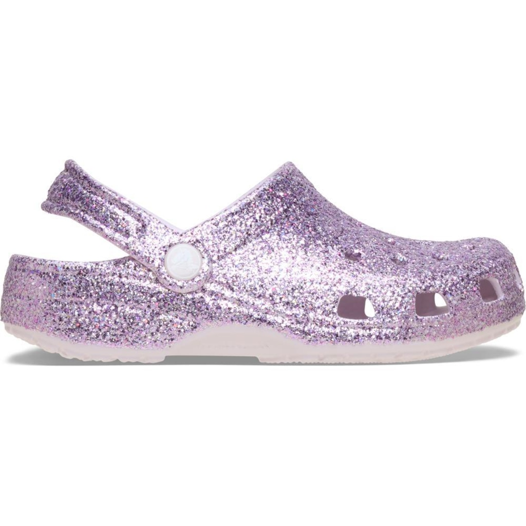Sandália Crocs Classic Chunky Glitter Clog K Grape Ice