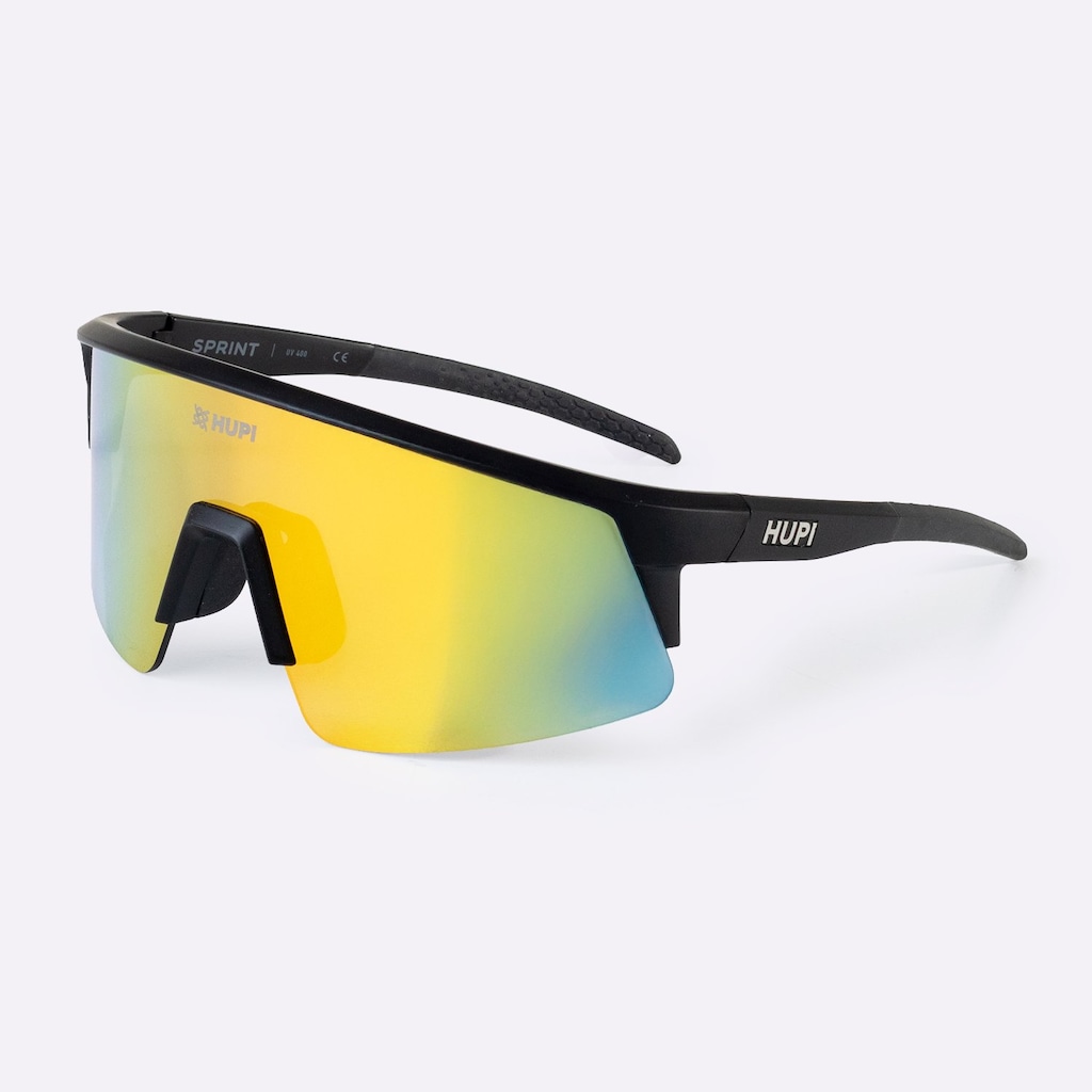 Óculos HUPI Sprint Preto Lente Dourado Espelhado
