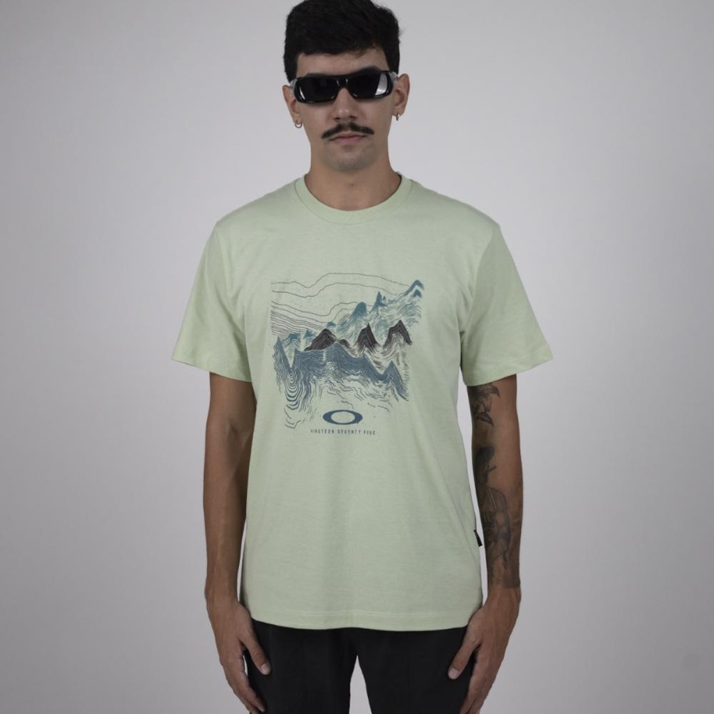 Imagem 4 do produto Camiseta Oakley Outline Mountains SS Tee Eucalyptus -  Masculina