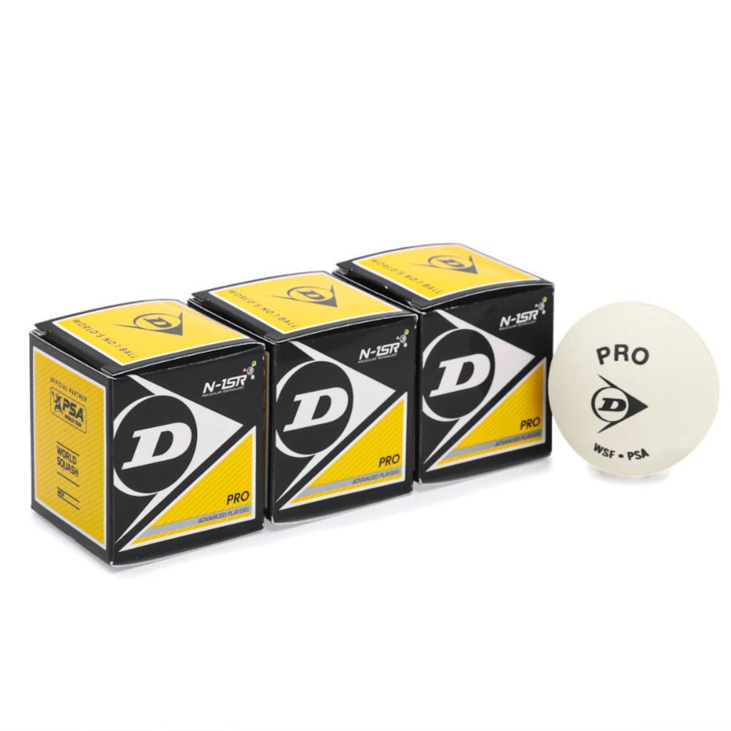Imagem 3 do produto Bola de Squash Dunlop Pro Pack Com 03 Bolas - Unissex