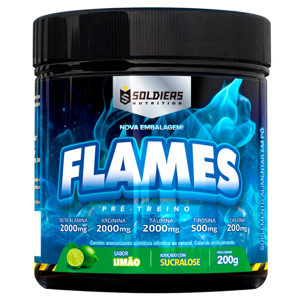 Pré-Treino Flames Limão Soldiers Nutrition Termogênico 200g