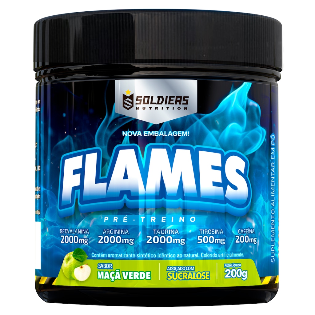 Pré-Treino Flames Maça Verde Soldiers Nutrition Termogênico - 200g