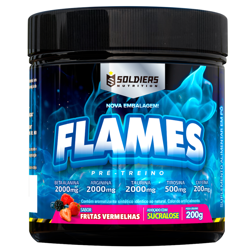 Pré-Treino Flames Frutas Vermelhas Soldiers Nutrition Termogênico - 200g
