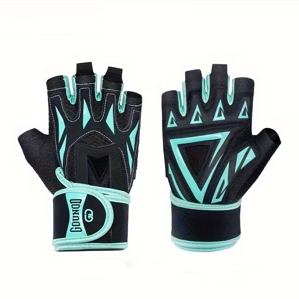 Luvas Esportiva Gold Sports Veiddorn Com Munhequeira Gel Meio Dedos Anti Slip Silicone Respirável