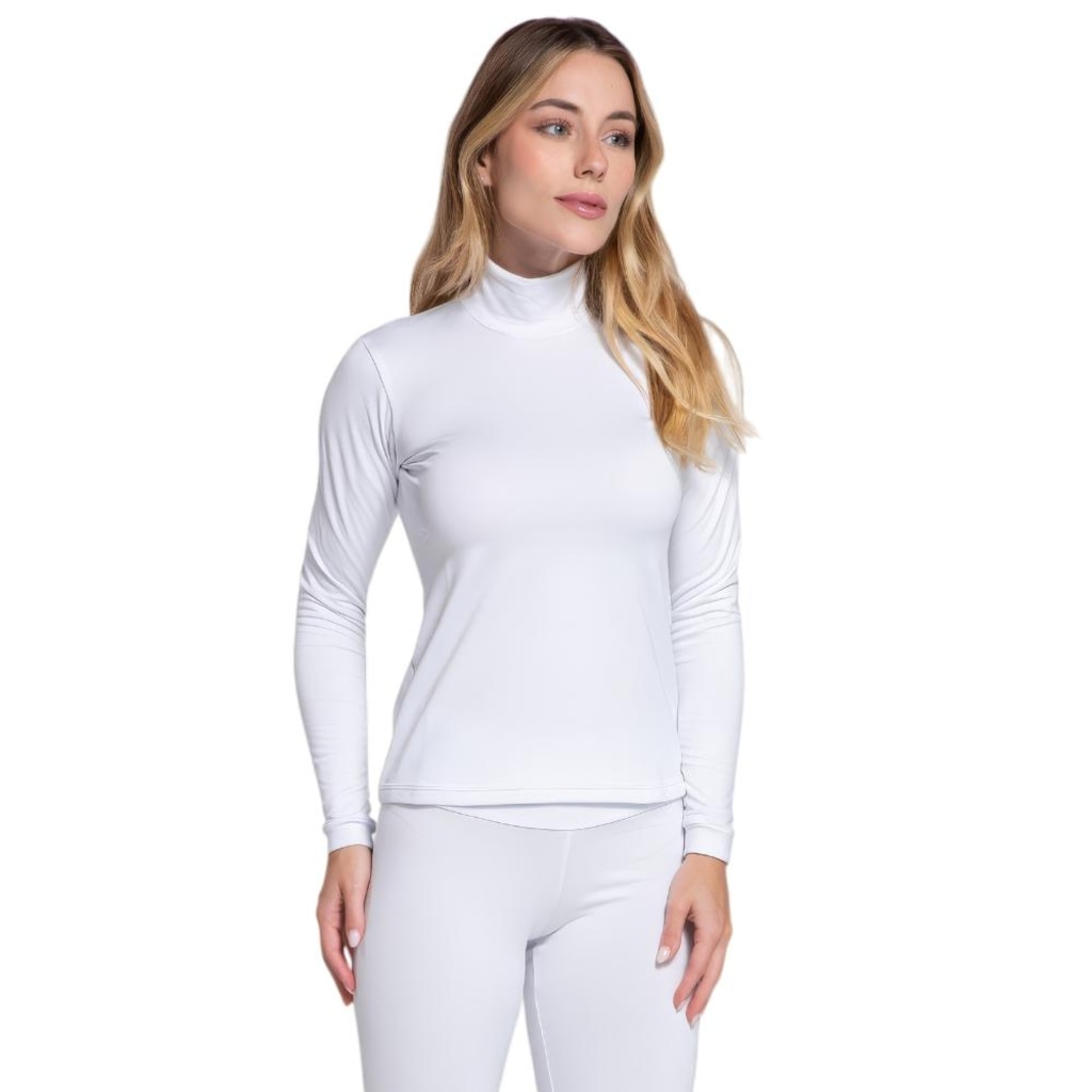 Imagem 4 do produto Camiseta Manga Longa Térmica Segunda Pele Roupas Térmicas Gola Alta - Feminina