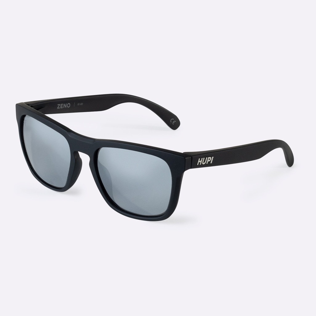 Óculos HUPI Zeno Preto Lente Prata Espelhado