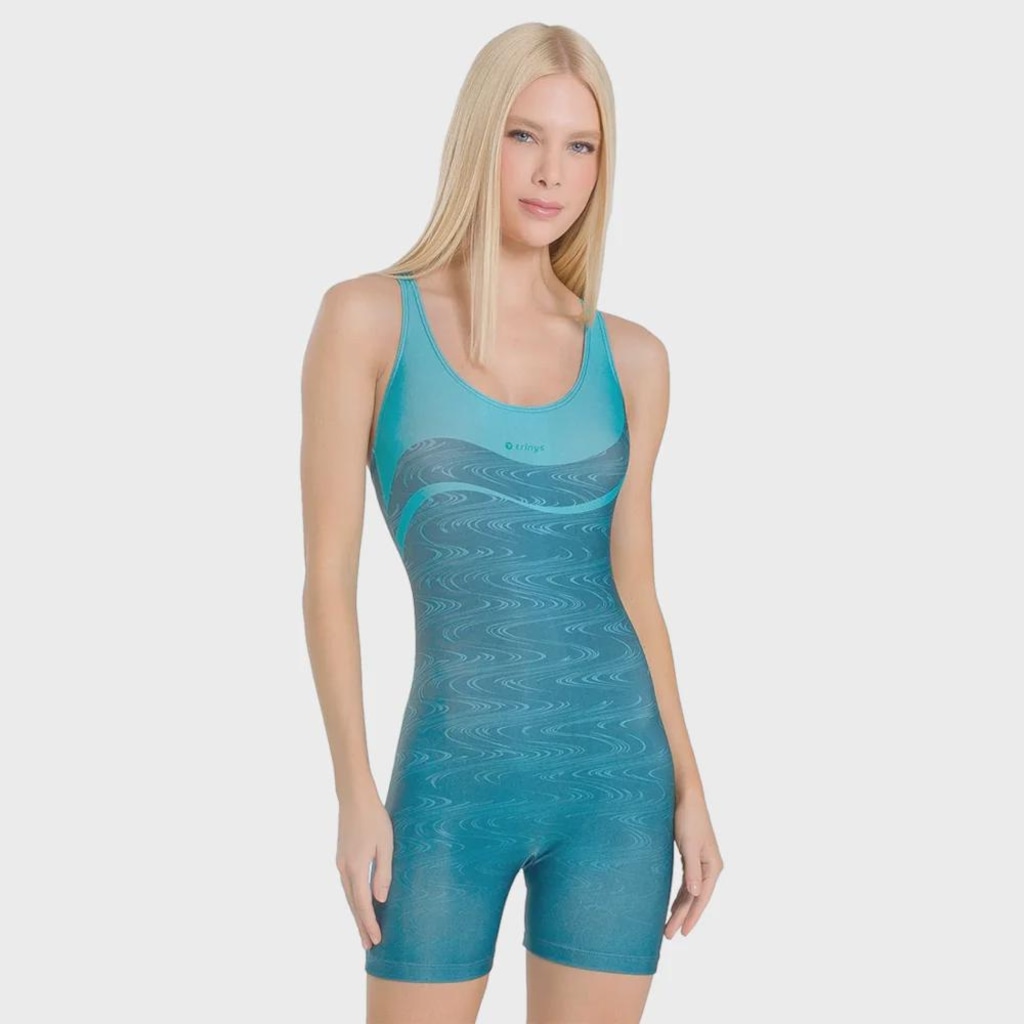 Maiô Macaquinho Natação Trinys 3620 Estampado SL2654 - Feminina