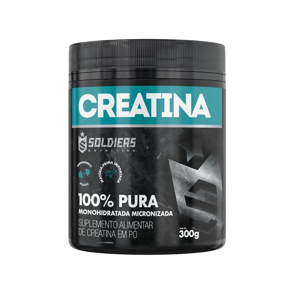 Creatina Monohidratada 300g 100% Pura Importada - Soldiers Nutrition