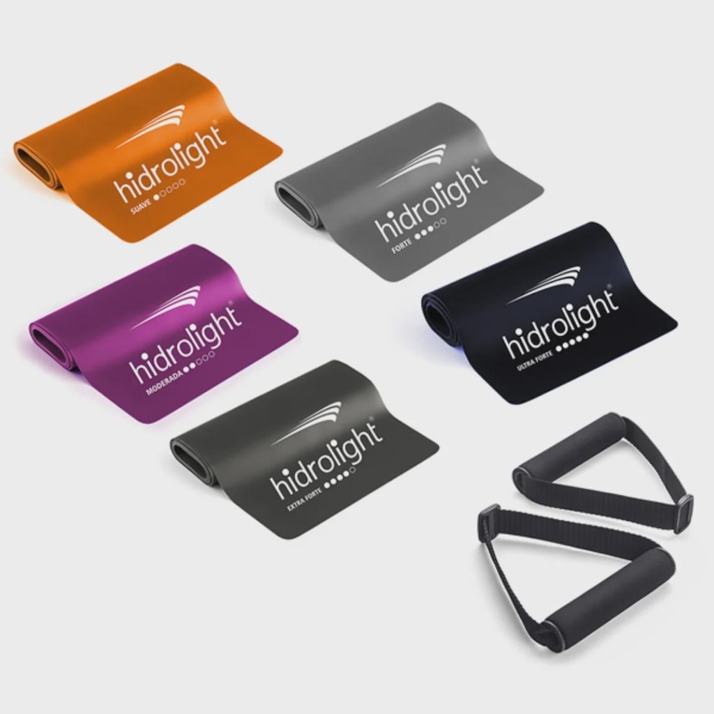 Kit Faixa Elástica Hidrolight Fisioterapia Band com 5 Peças - Adulto
