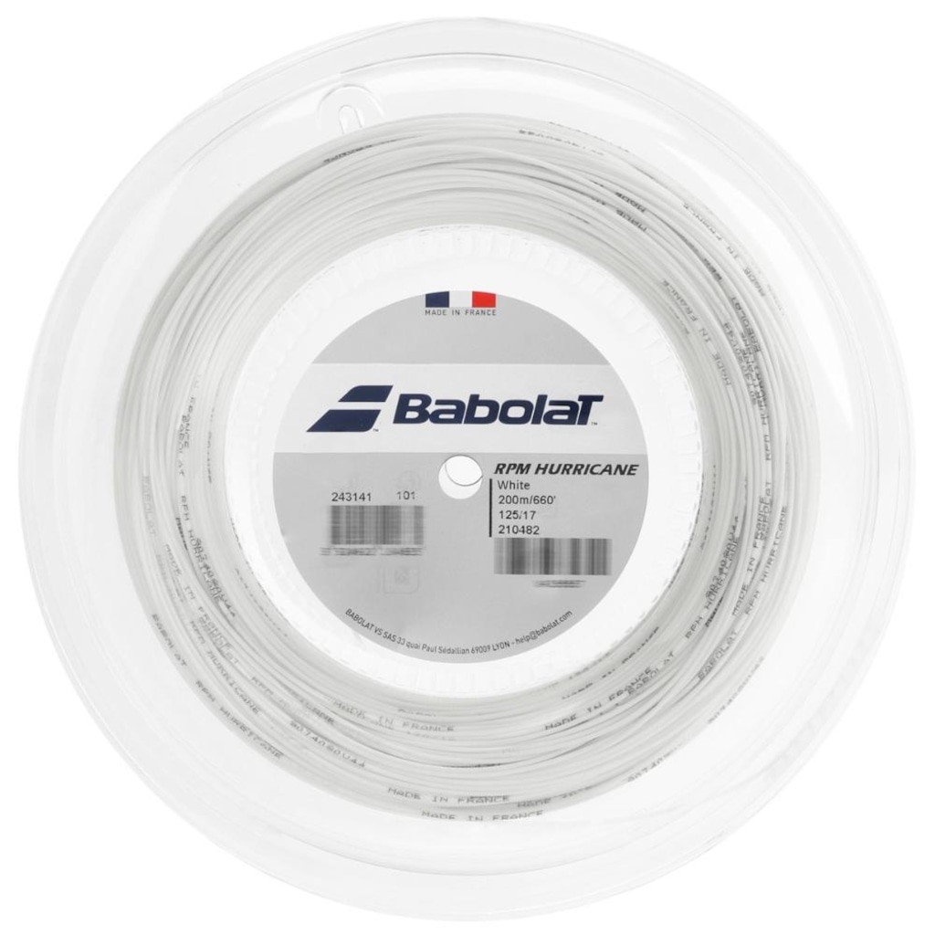 Corda Babolat RPM Hurricane 17L 1.25mm - Rolo Com 200 Metros - Unissex