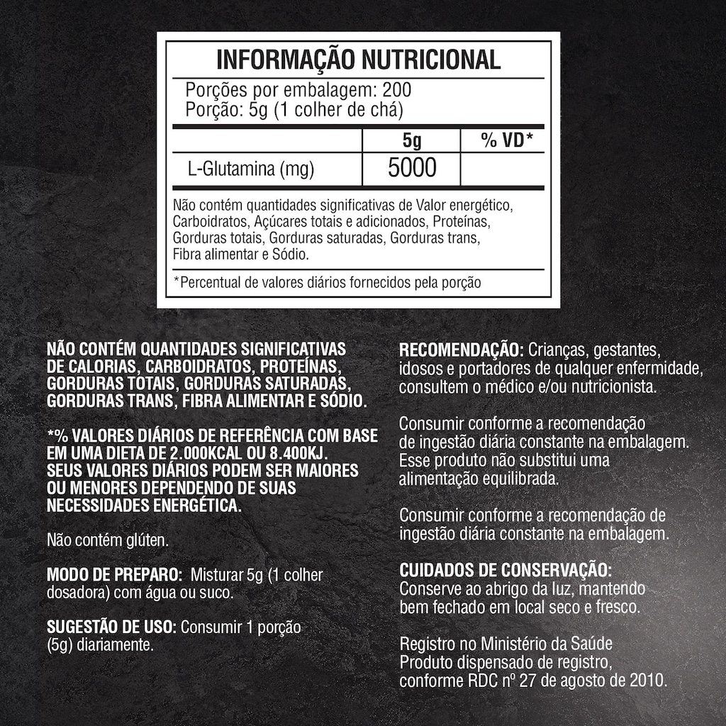 Imagem 2 do produto L-Glutamina 1Kg 100% Pura Suplemento Nutricional - Soldiers Nutrition