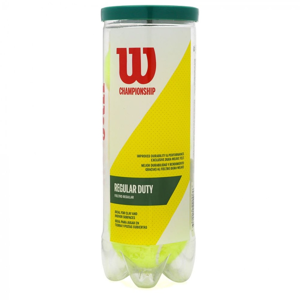 Imagem 2 do produto Tubo de Bola de Tênis com 3 unidades Wilson Championship Regular Duty Saibro