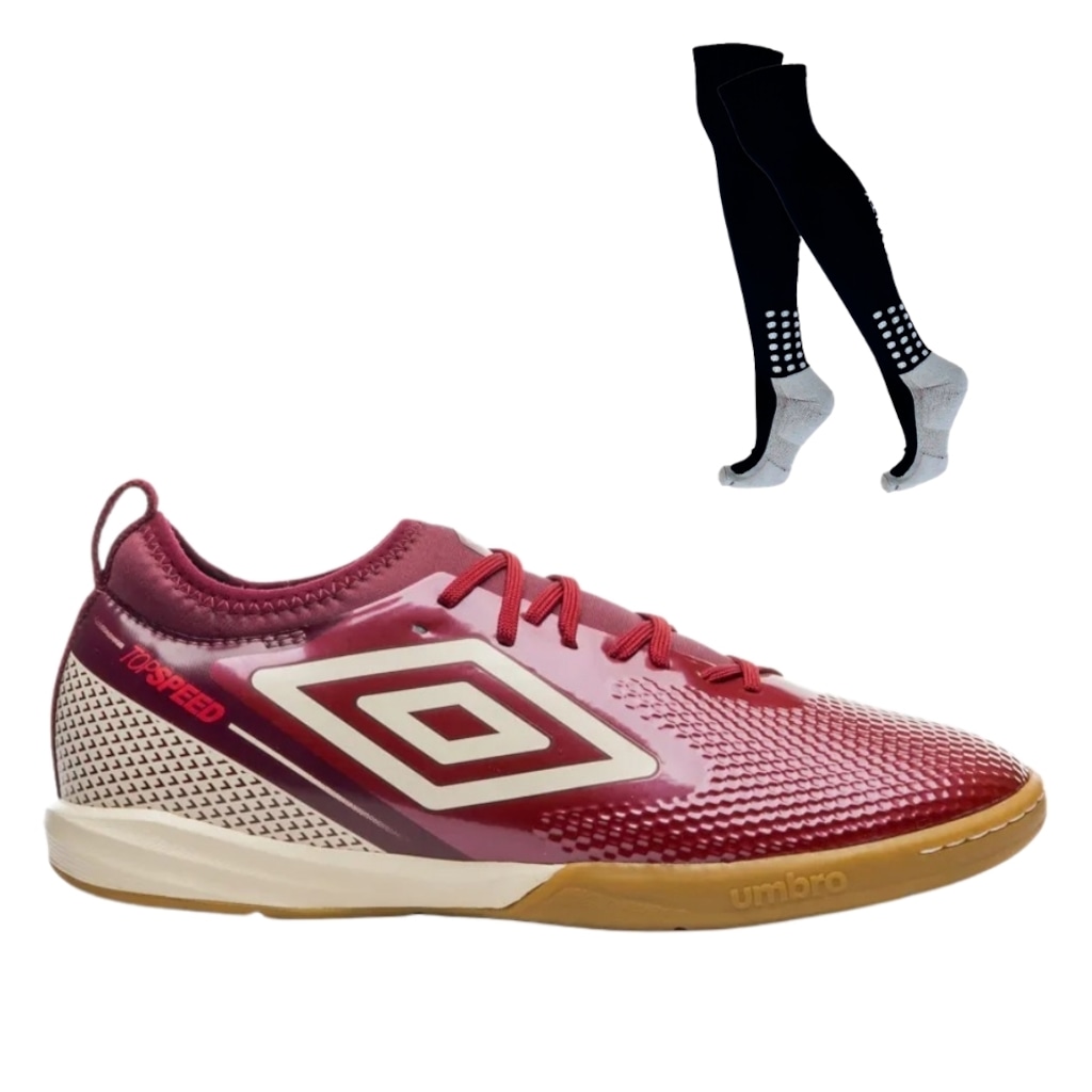 Kit Chuteira de Futsal Adulta Adamant Top Speed Club e Meião - Umbro