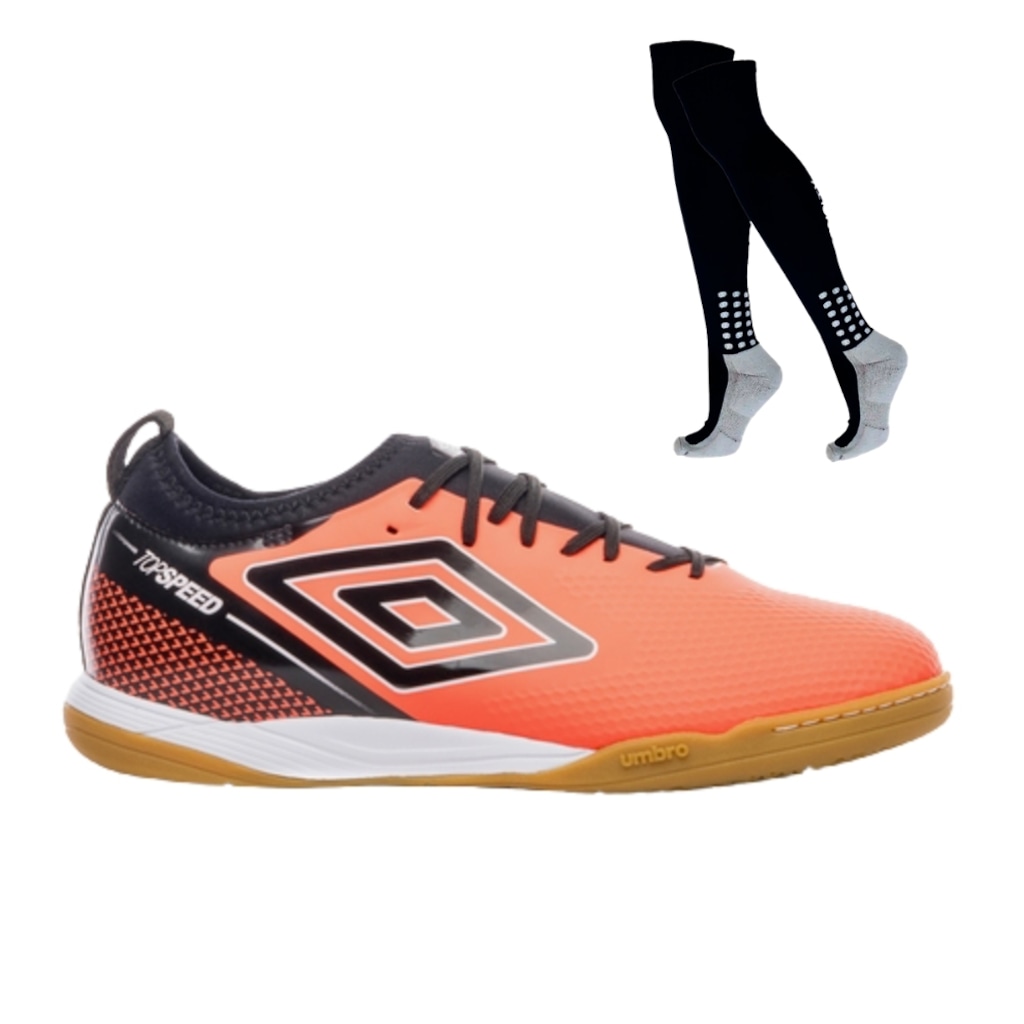 Kit Chuteira de Futsal Adulta Adamant Top Speed Club e Meião - Umbro