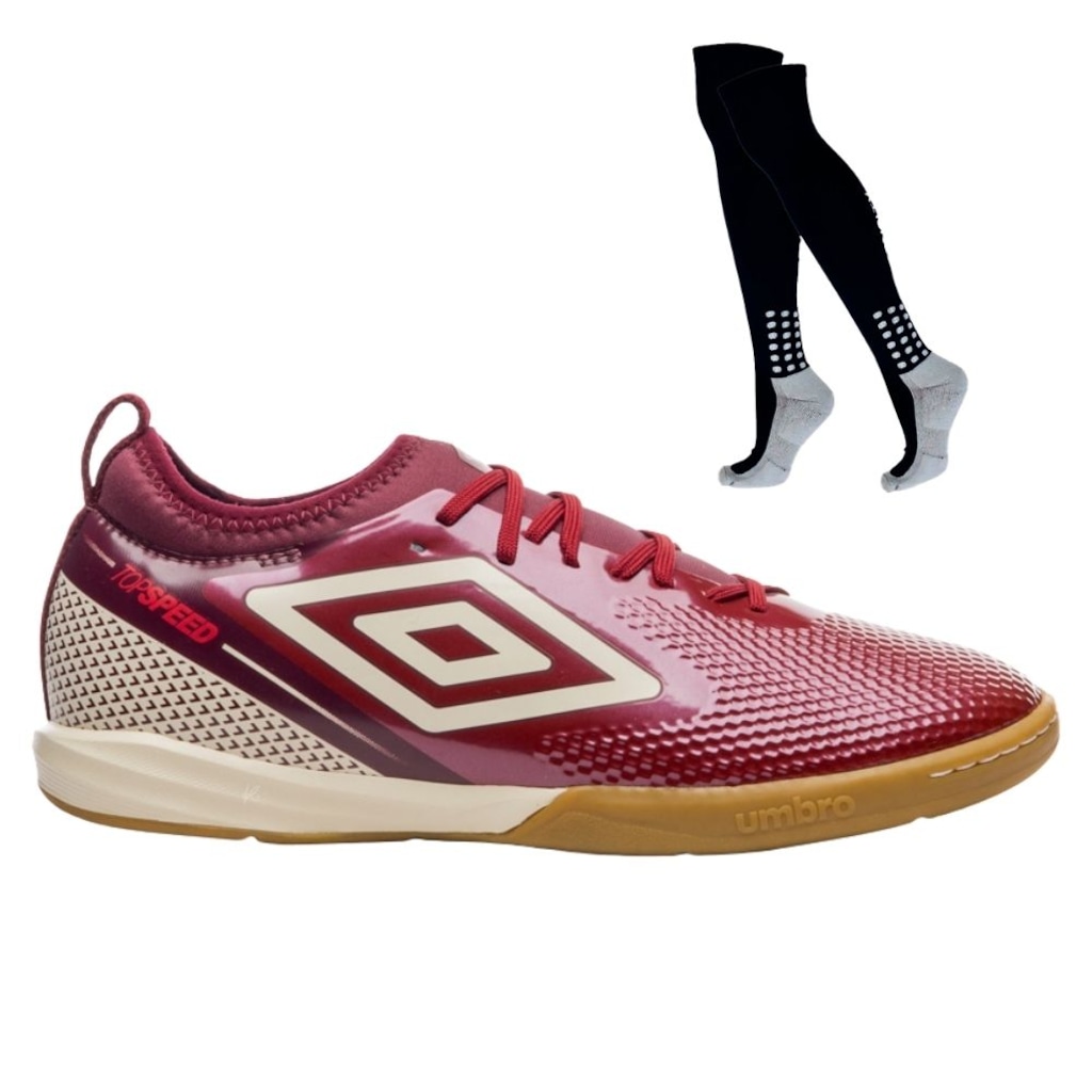 Kit Chuteira de Futsal Adulto Adamant Top Speed League E Meião - Umbro