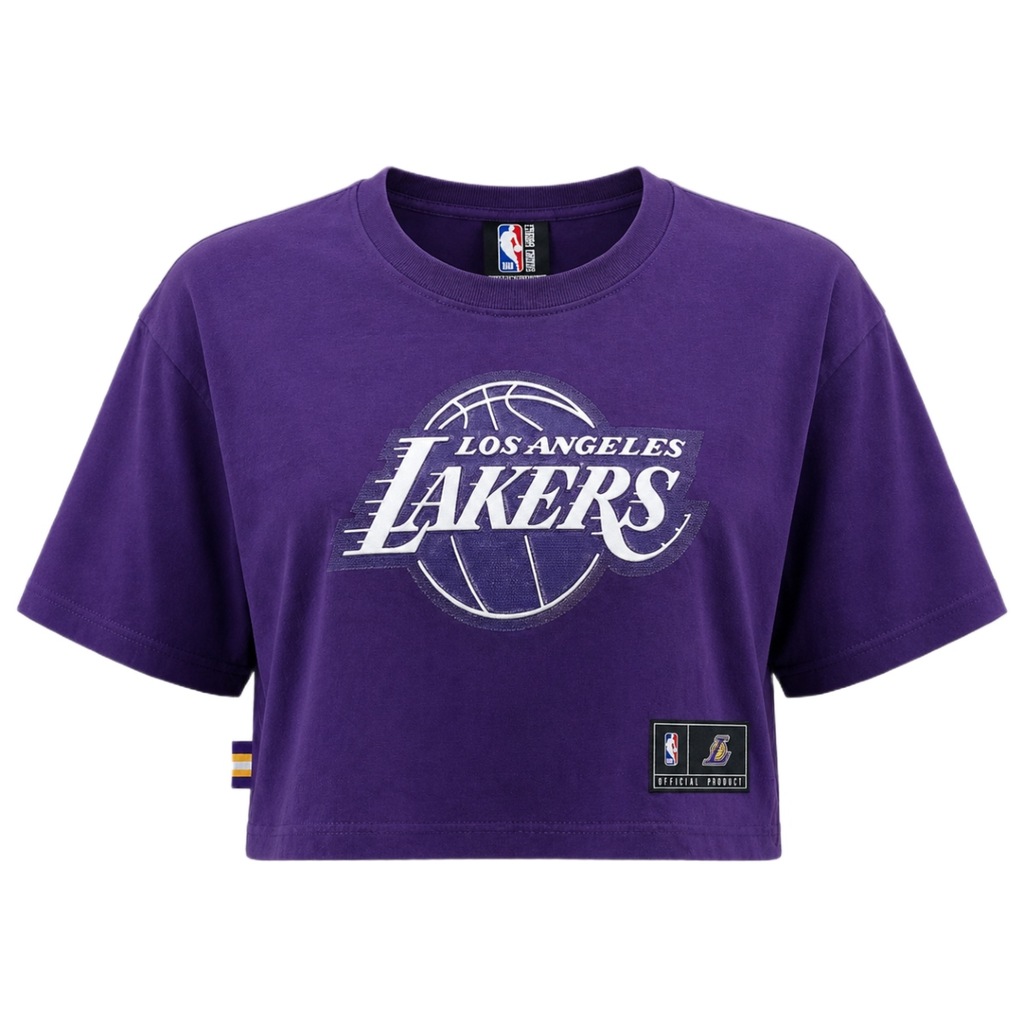 Camiseta Cropped Los Angeles Lakers NBA- Feminino
