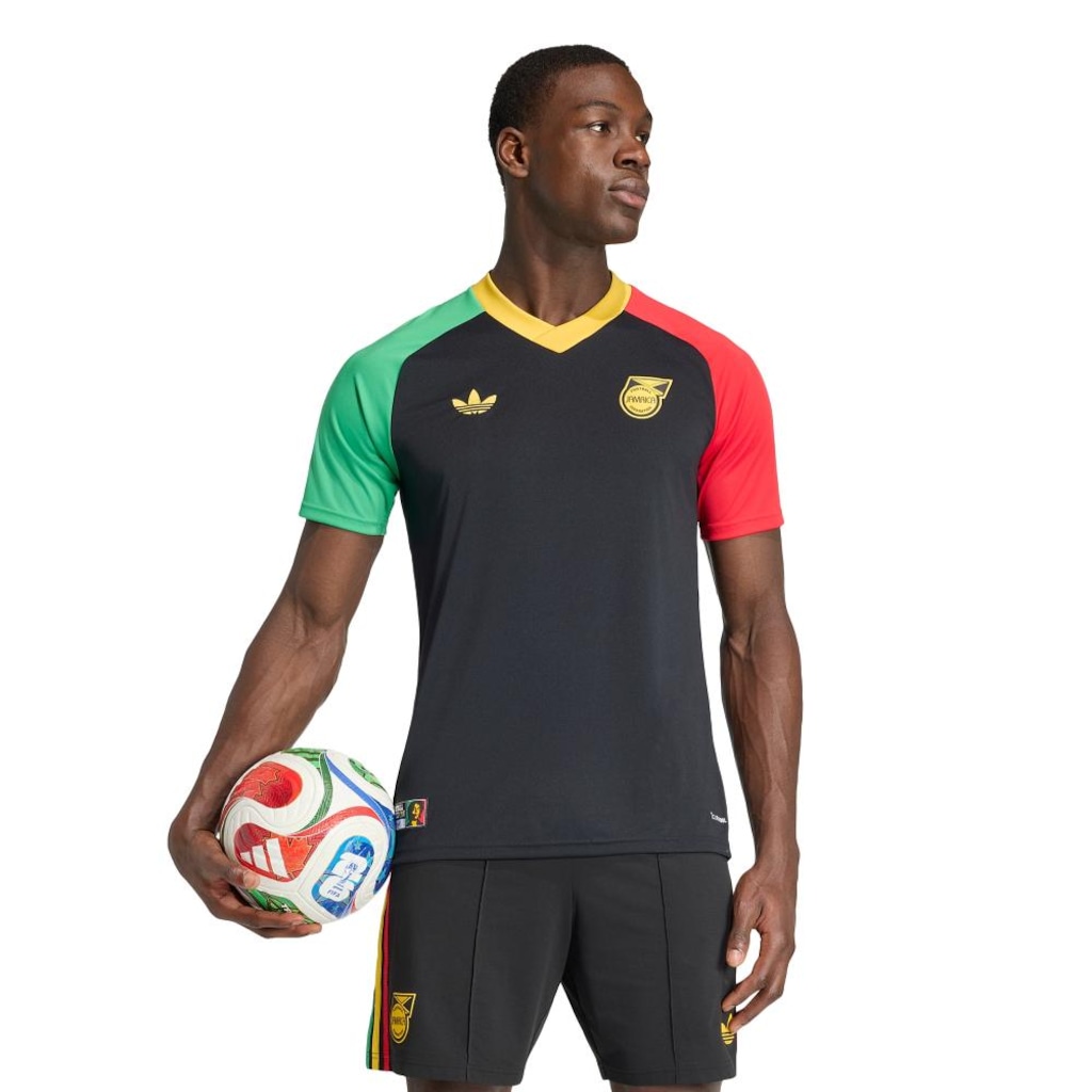 Camisa II pré-jogo Jamaica 26 x Bob Marley adidas Masculino