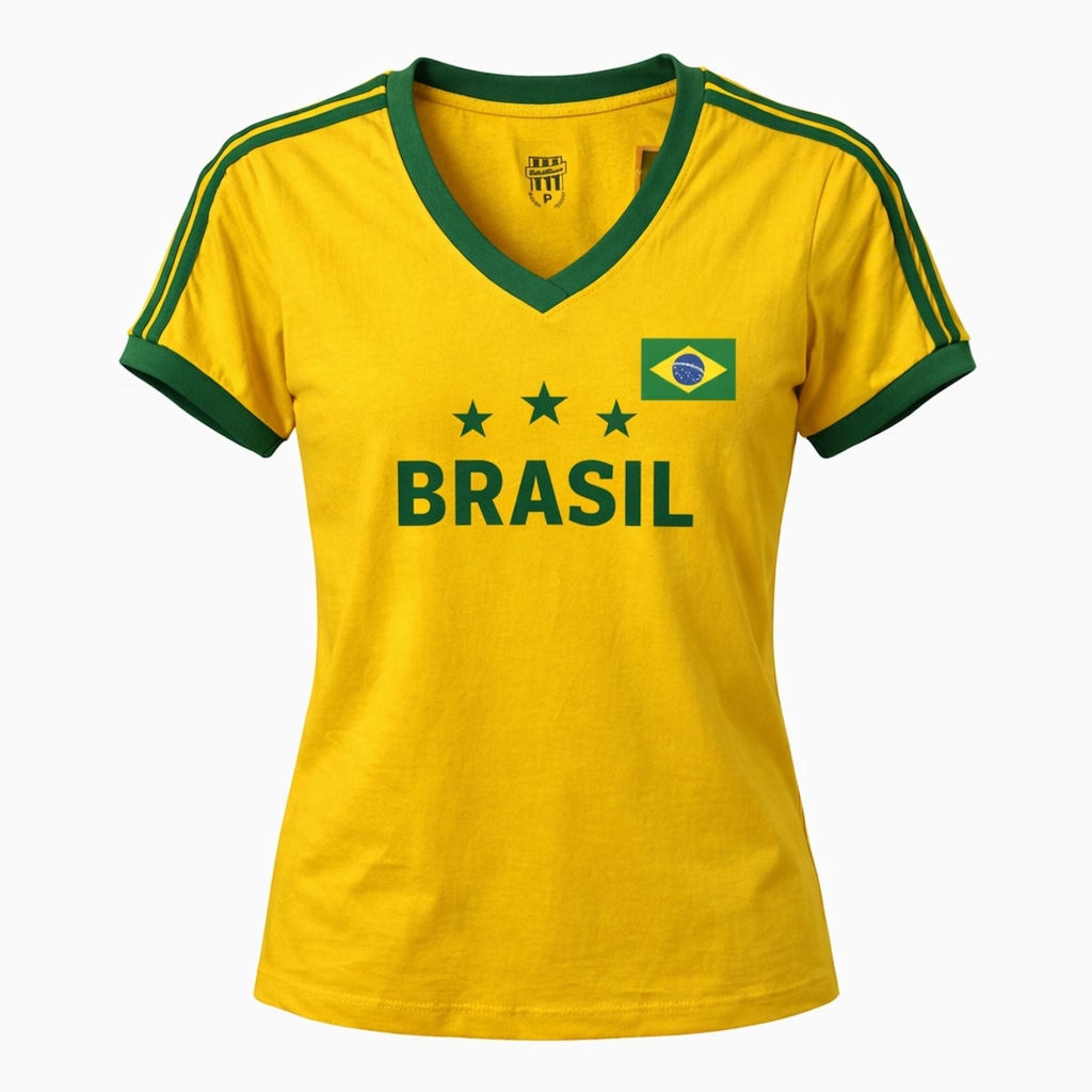 Camisa do Brasil Símbolo Algodão Retrô Mania - Masculina