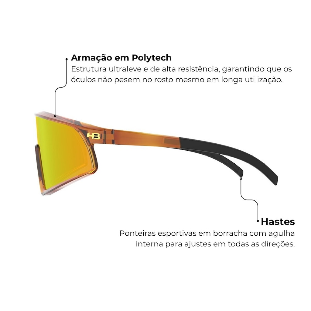 Imagem 3 do produto Óculos de Sol Unissex HB Ion Burnt Honey Esportivo