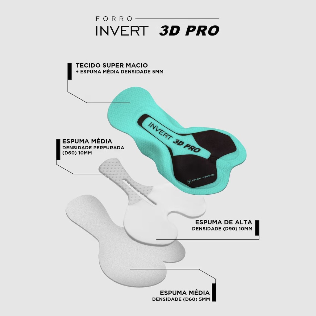 Imagem 5 do produto Macaquinho Ciclismo Free Force Classic Invert 3DPro - Feminino