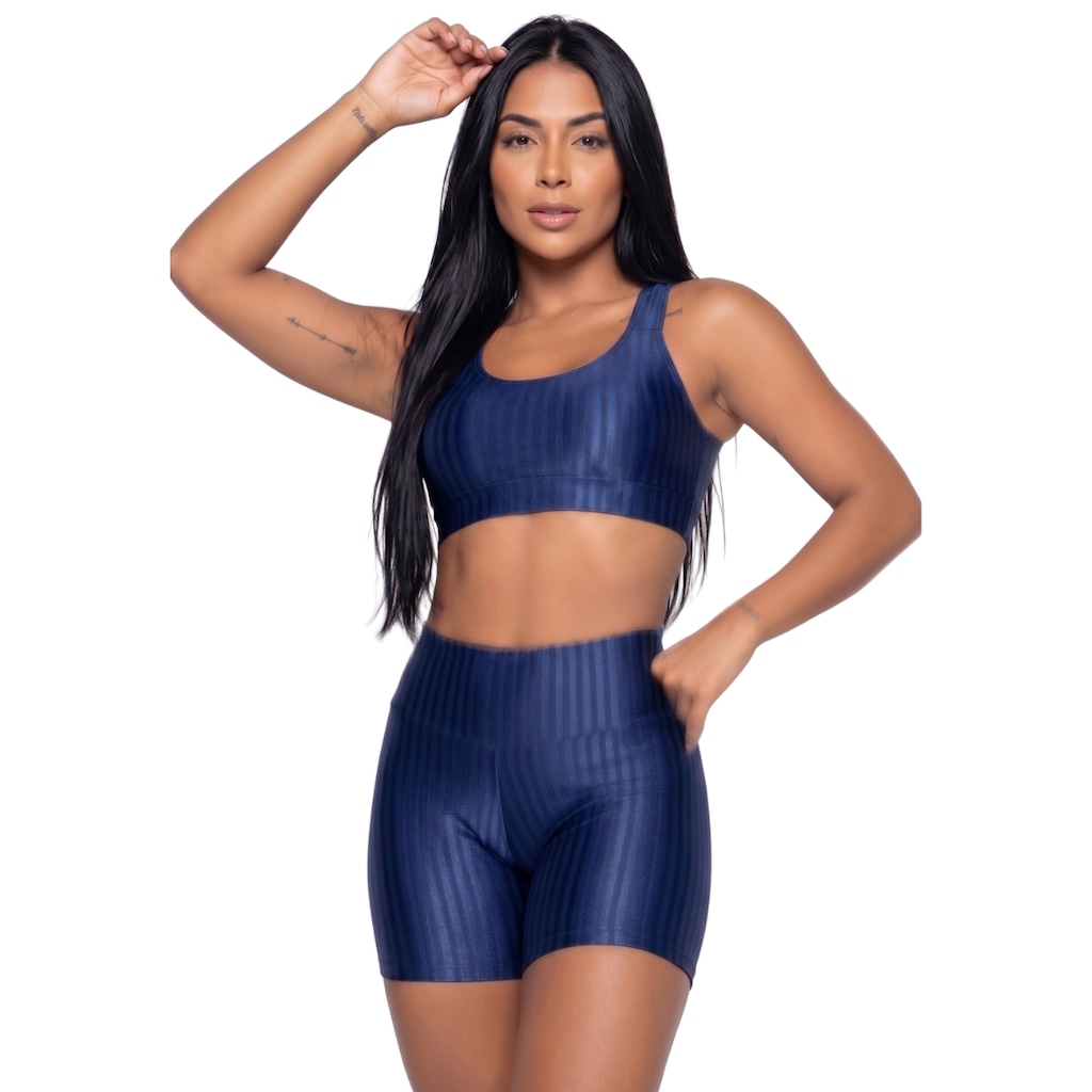 Conjunto Fitness Top e Short New Zig 3D Vekyo - Feminino