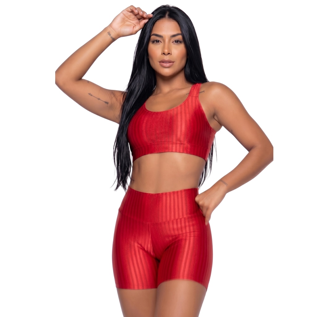 Conjunto Fitness Top e Short New Zig 3D Vekyo - Feminino