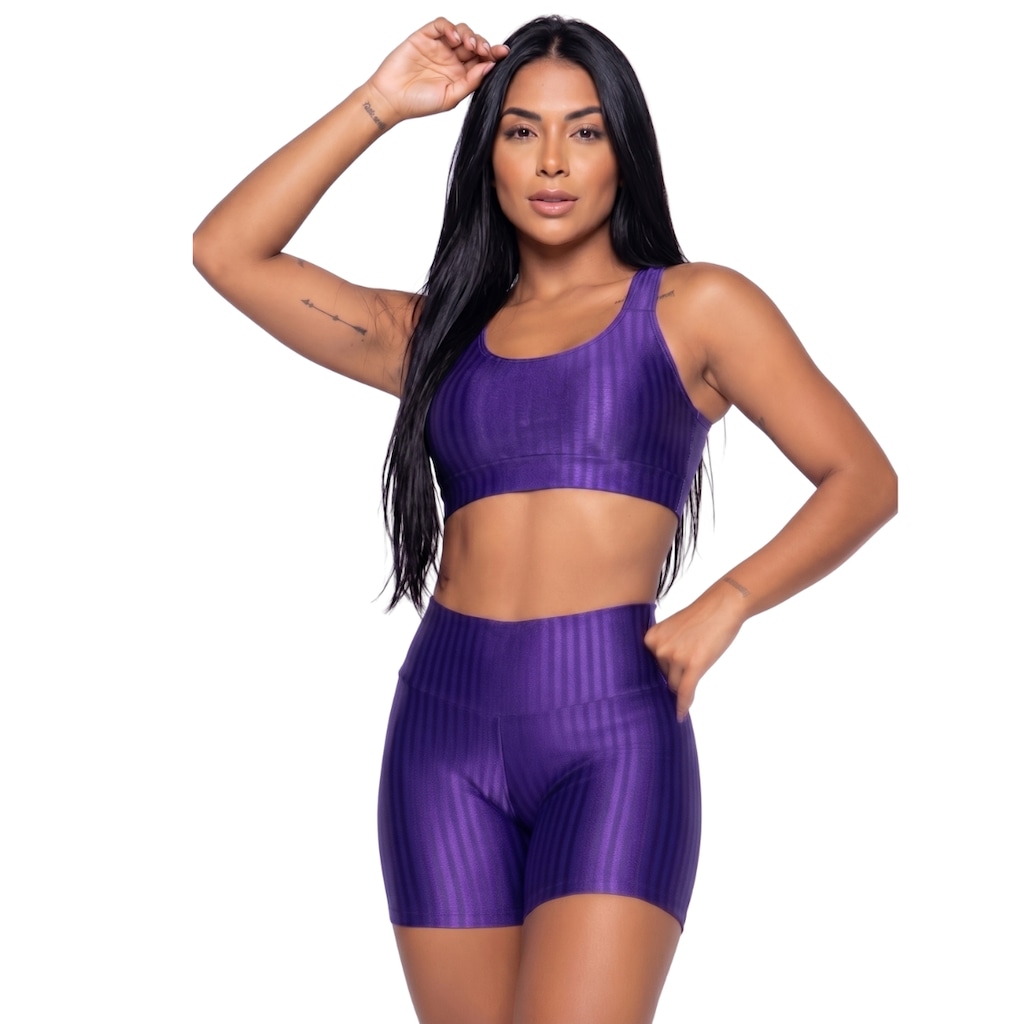 Conjunto Fitness Top e Short New Zig 3D Vekyo - Feminino