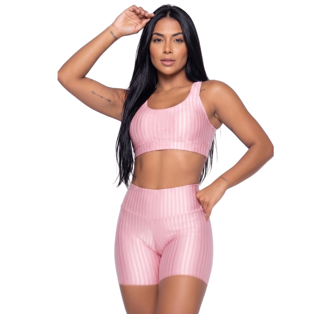 Conjunto Fitness Top e Short New Zig 3D Vekyo - Feminino