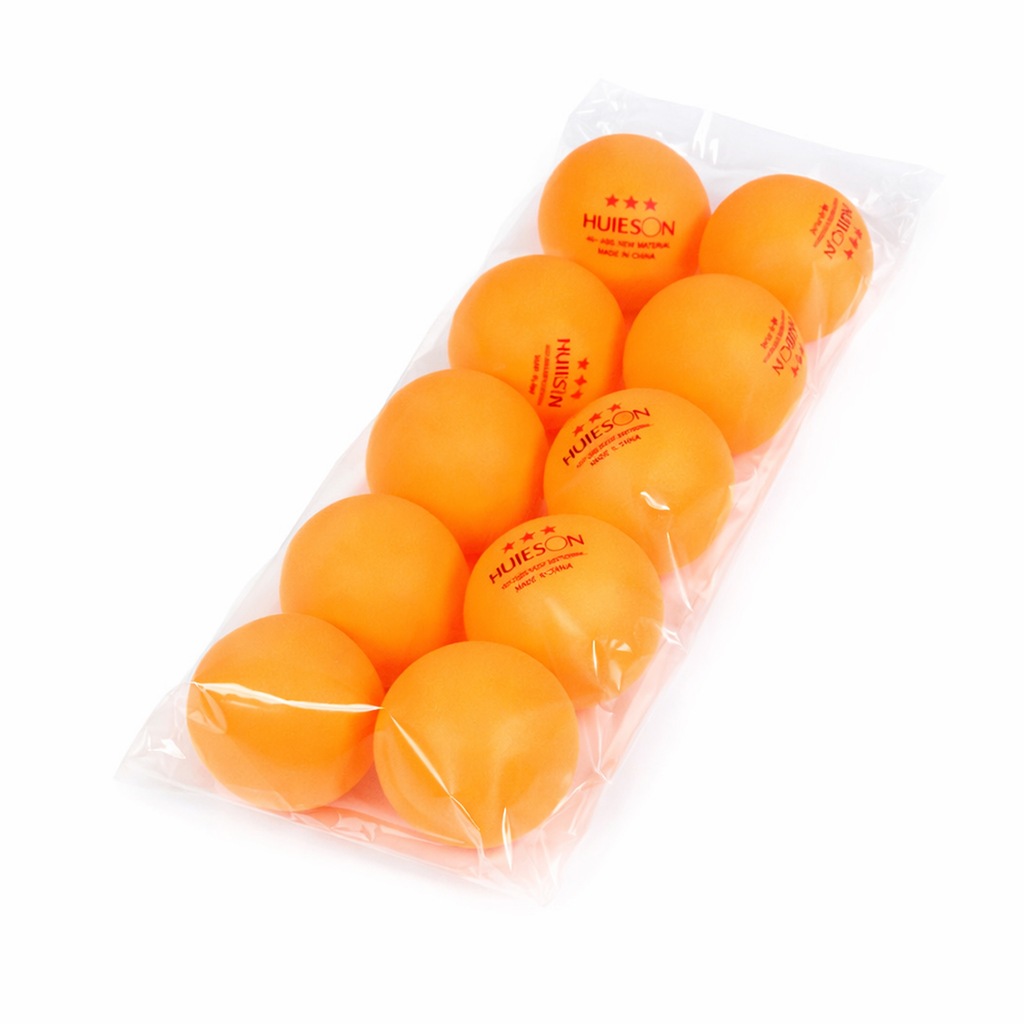 Kit 10 Bolas de Tênis de Mesa 3 Estrelas Gold Sports Huieson 40+ ABS Premium