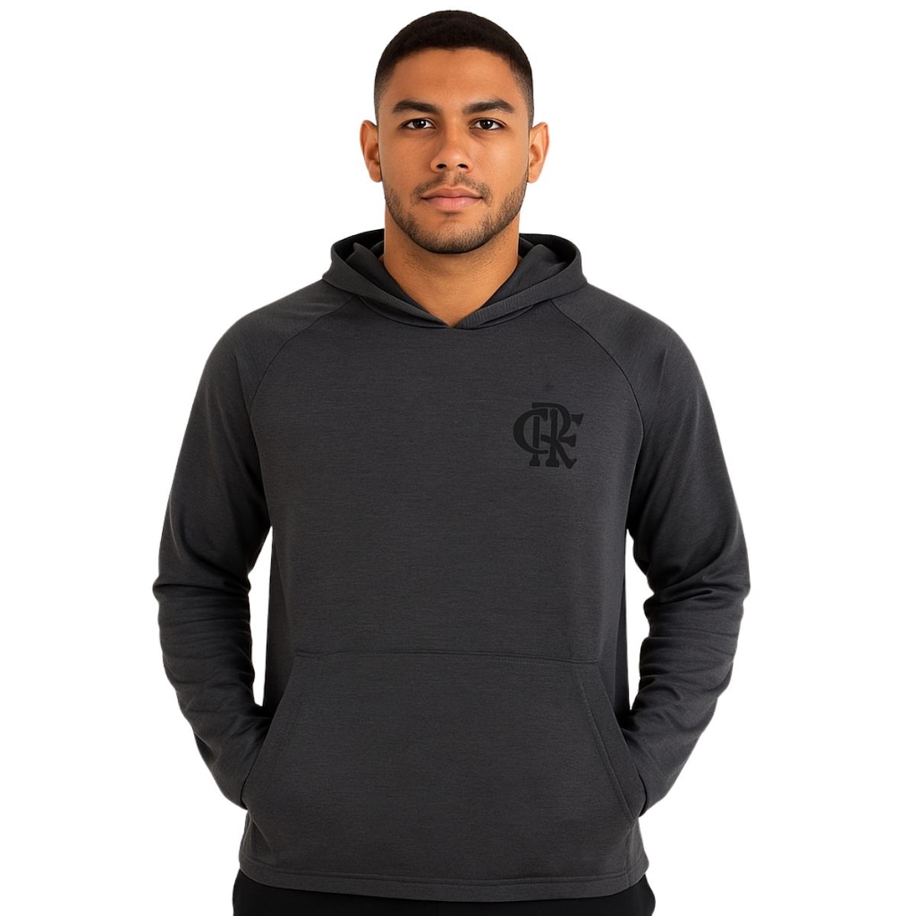 Blusa do Flamengo Com Capuz Canguru When Braziline - Masculina