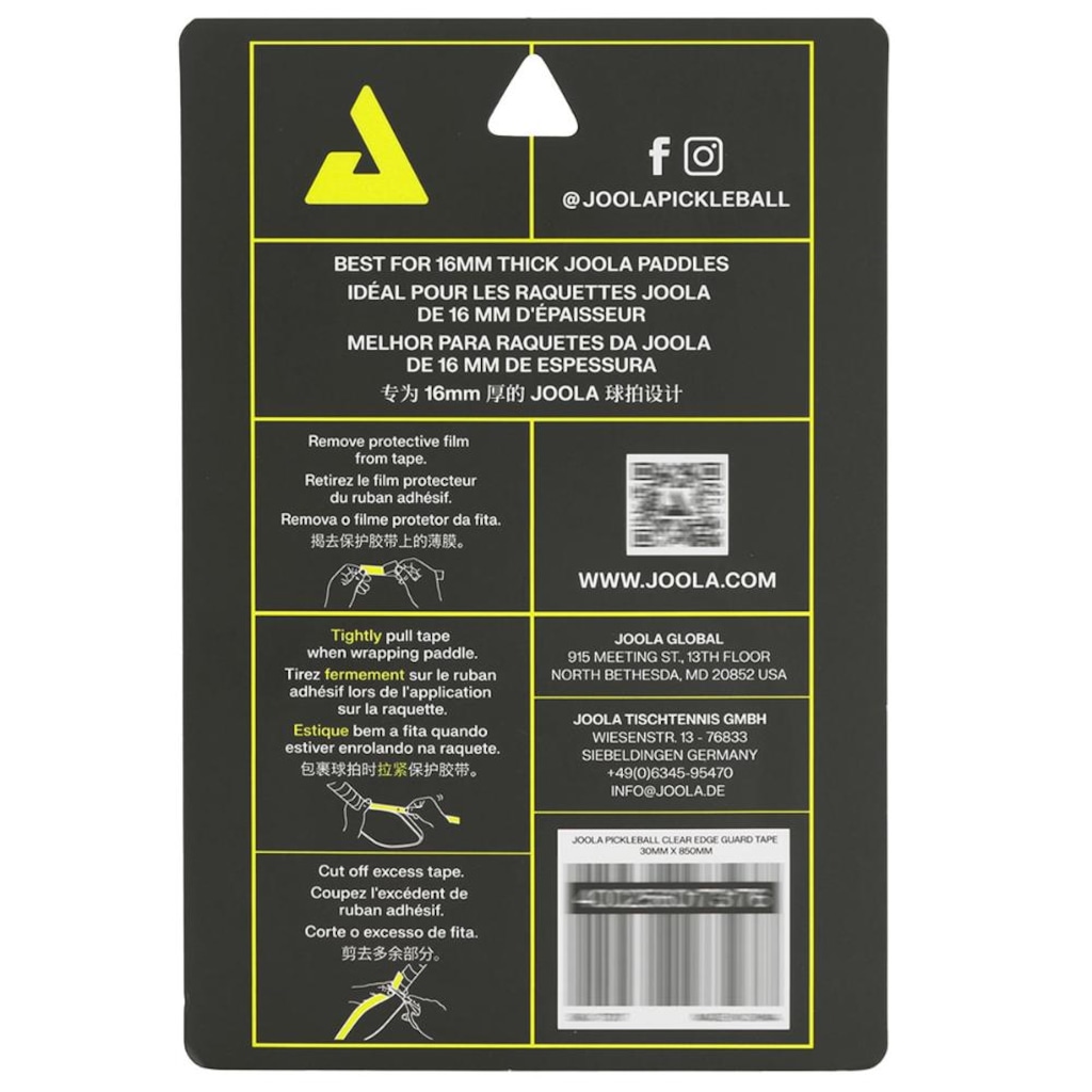 Imagem 3 do produto Fita de Proteção Joola para Raquete Pickleball 16mm  - Unissex