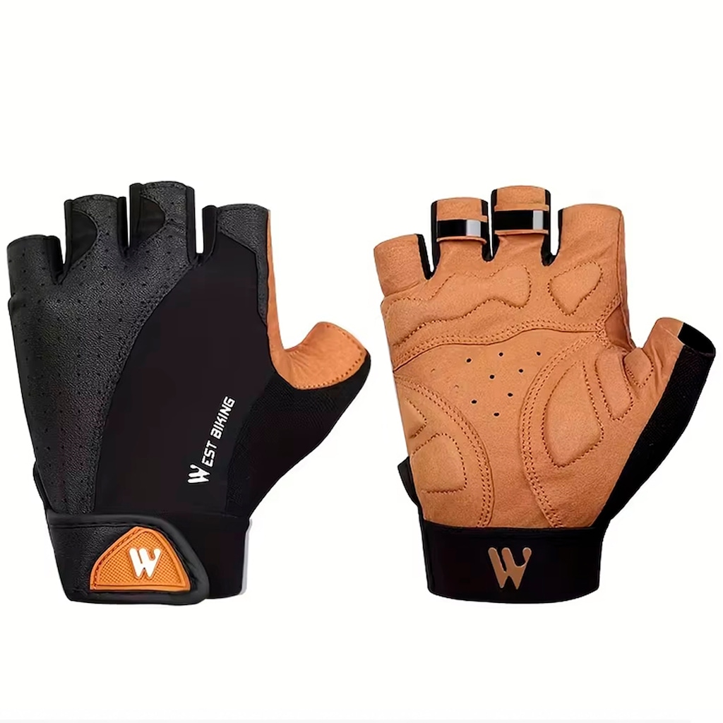 Luvas Esportiva Gold Sports West Biking Meio Dedos Anti Slip Com Tecido e Respirável