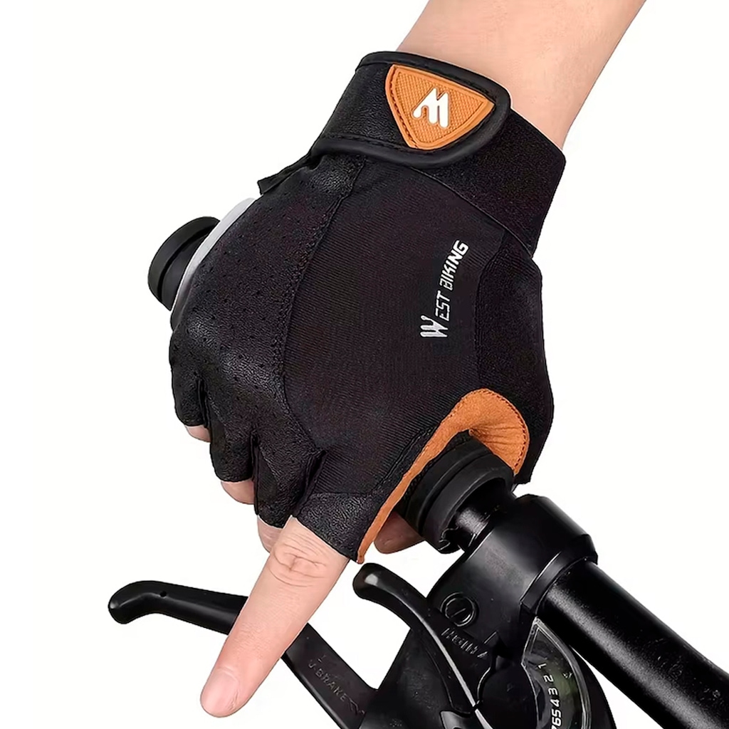 Imagem 2 do produto Luvas Esportiva Gold Sports West Biking Meio Dedos Anti Slip Com Tecido e Respirável