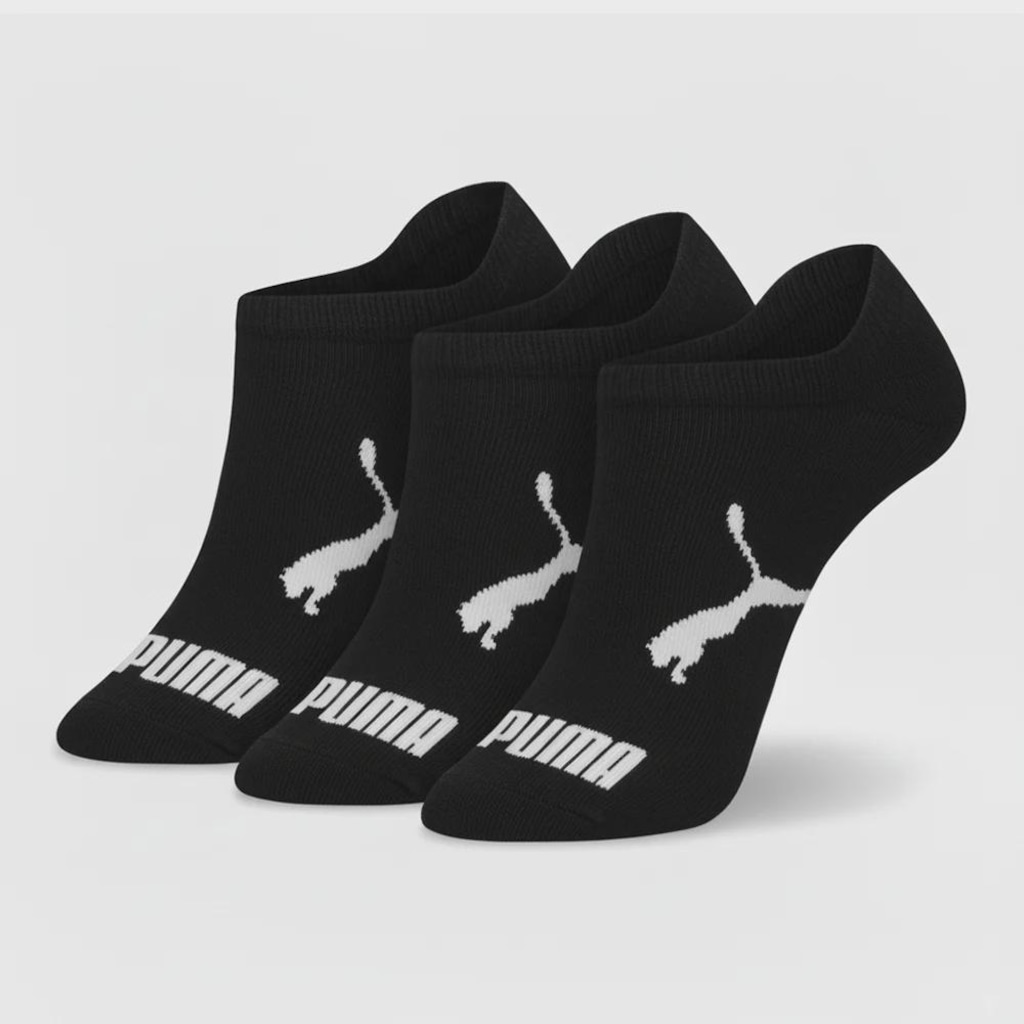 Kit 3 pares Meia Puma Sapatilha Invisível  Cano Curto- Infantil