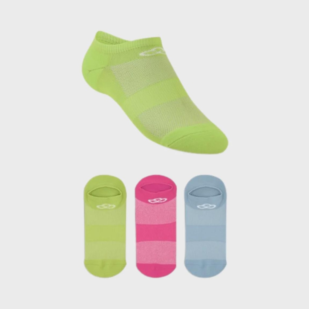 Kit 3 Pares Meias Olympikus Neon Cano Curto- Feminino