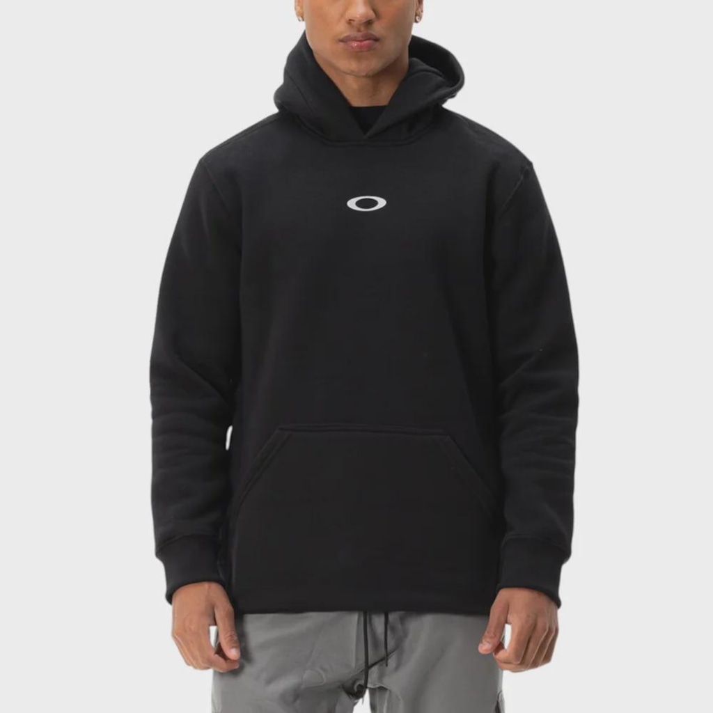 Moletom Masculino Canguru Oakley Double Ellipse Blackout