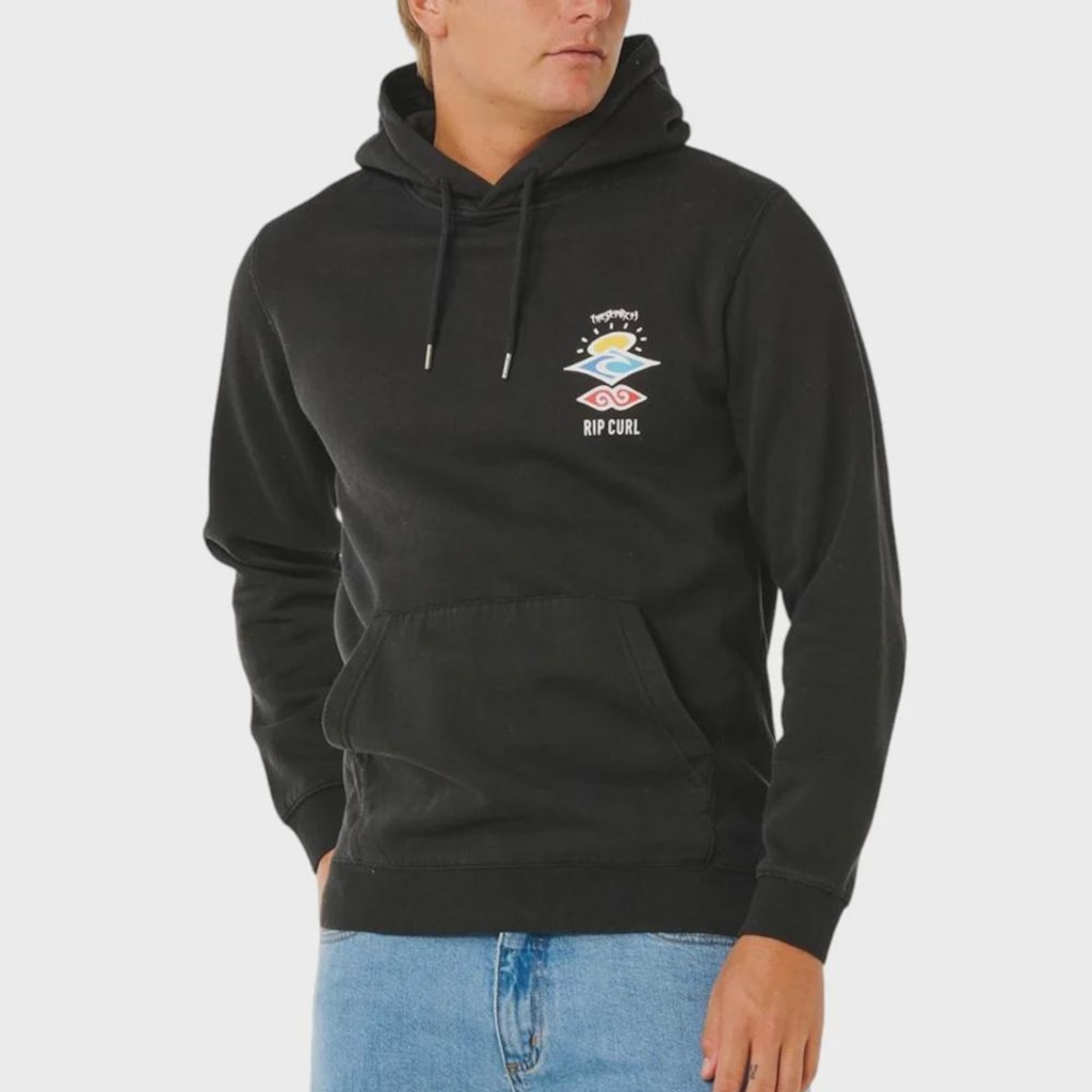 Moletom Masculino Rip Curl Canguru Search Icon Black