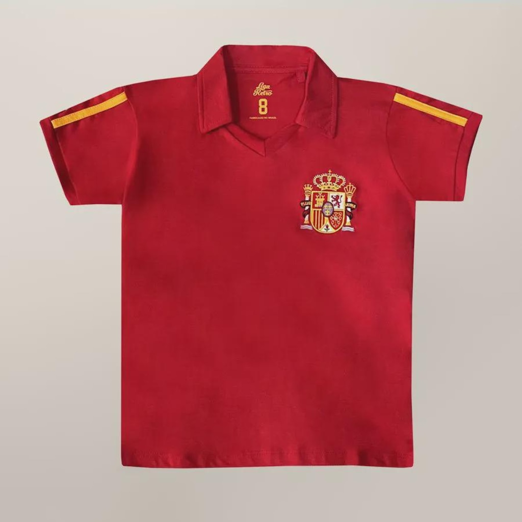 Camisa da Espanha 1986 Liga Retrô - Infantil
