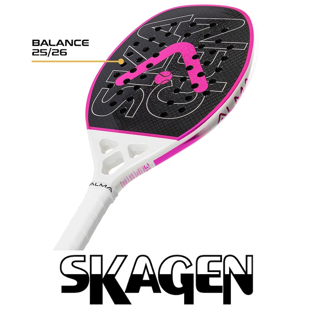 Imagem 2 do produto Raquete Beach Tennis Alma Genius Skagen 3K - Adulto