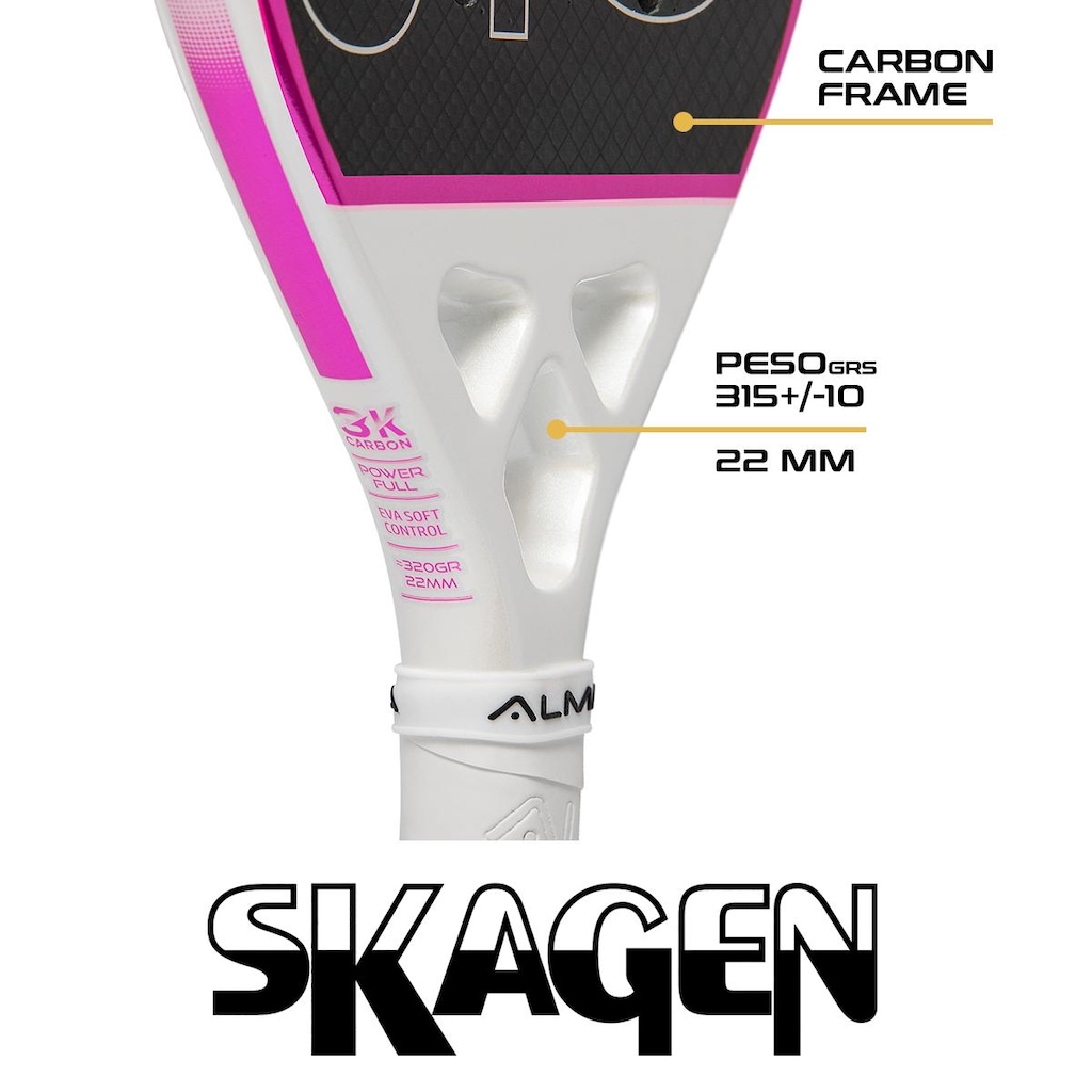 Imagem 5 do produto Raquete Beach Tennis Alma Genius Skagen 3K - Adulto