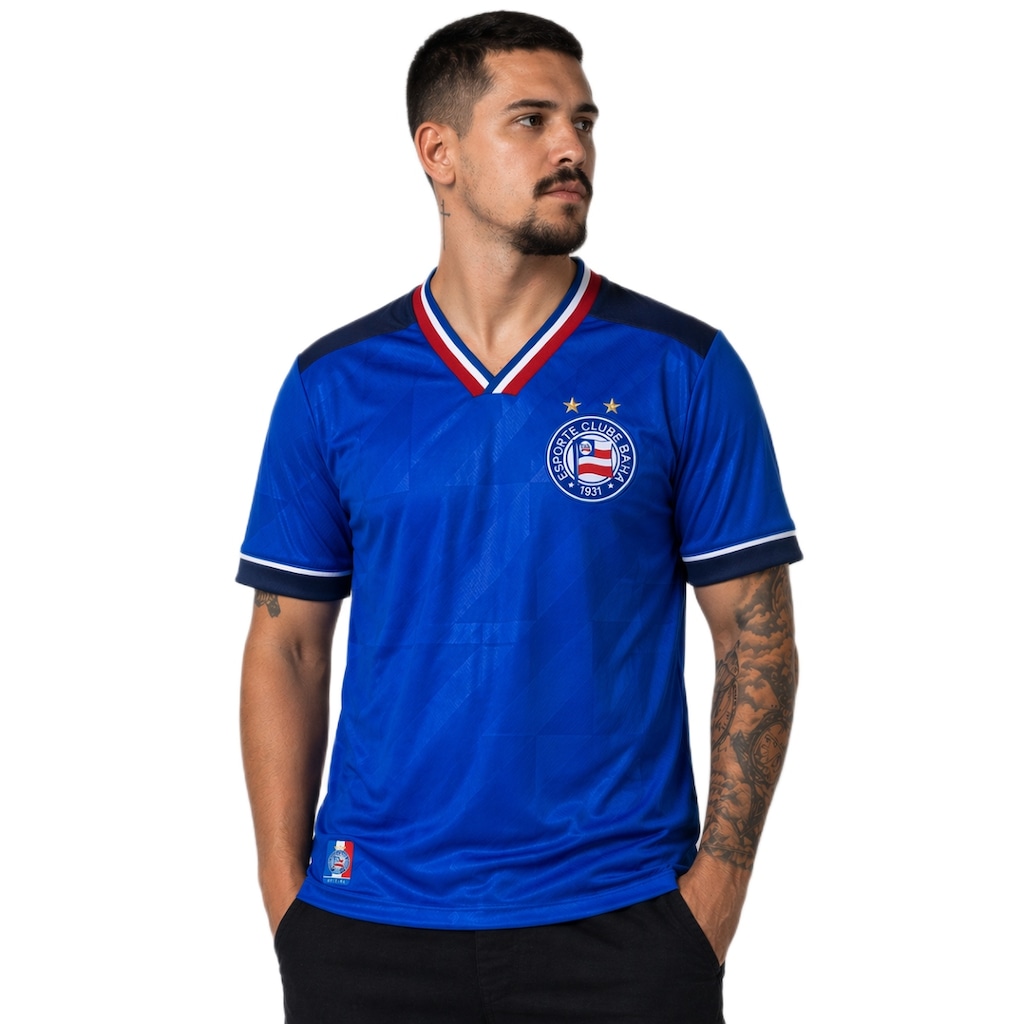 Imagem 3 do produto Camisa do Bahia Escudo Bordado Natural - Masculina