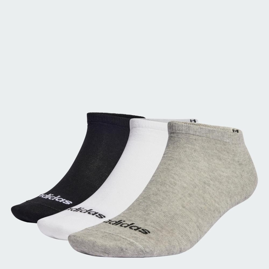 Kit 3 Pares de Meia adidas Cano Baixo Linear Unissex