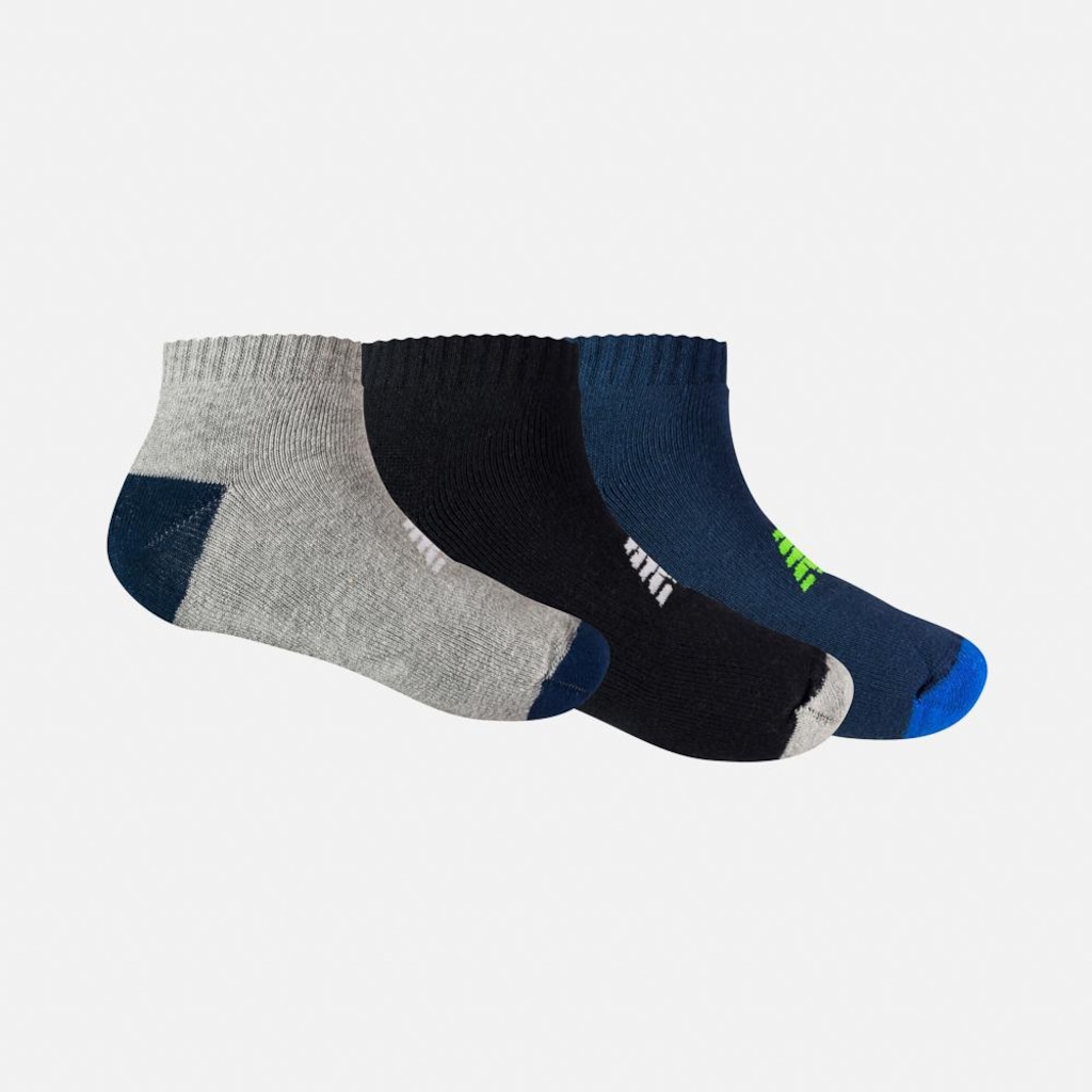 Meia New Balance Atoal Cano Baixo Infantil - 3 Pares