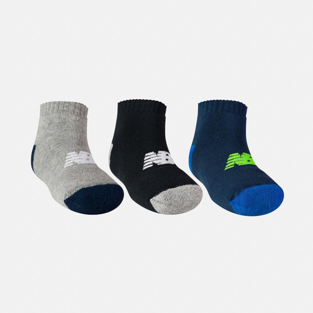 Imagem 2 do produto Meia New Balance Atoal Cano Baixo Infantil - 3 Pares