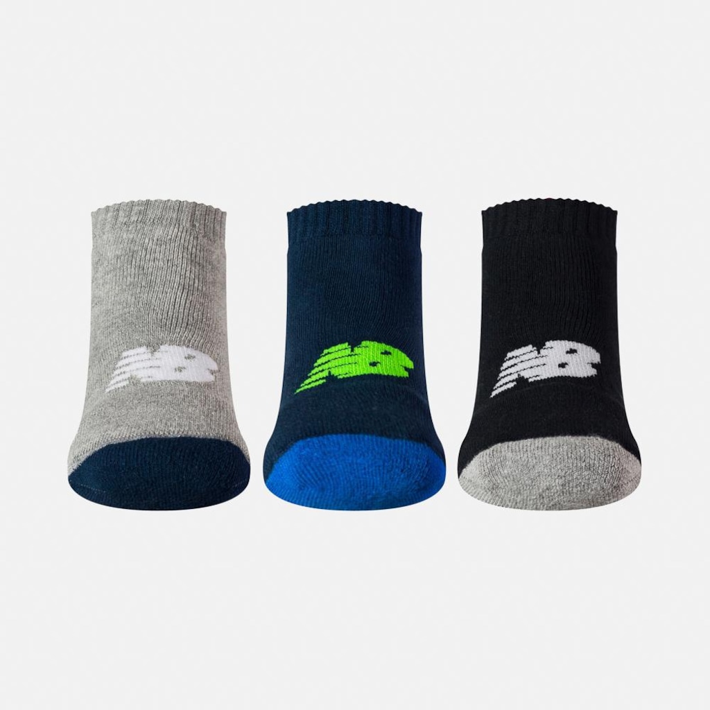 Imagem 3 do produto Meia New Balance Atoal Cano Baixo Infantil - 3 Pares