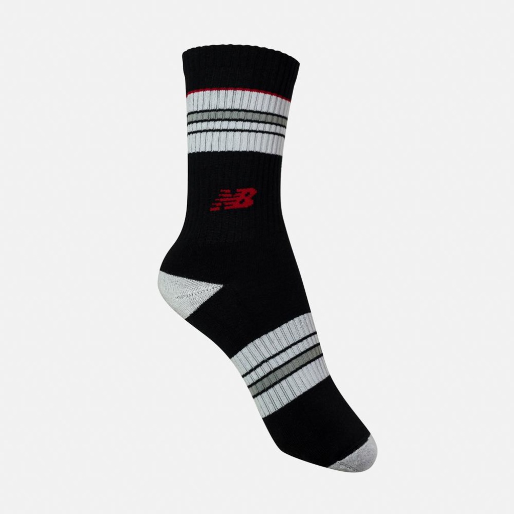 Meia New Balance Listras Canelada Cano Alto Unissex