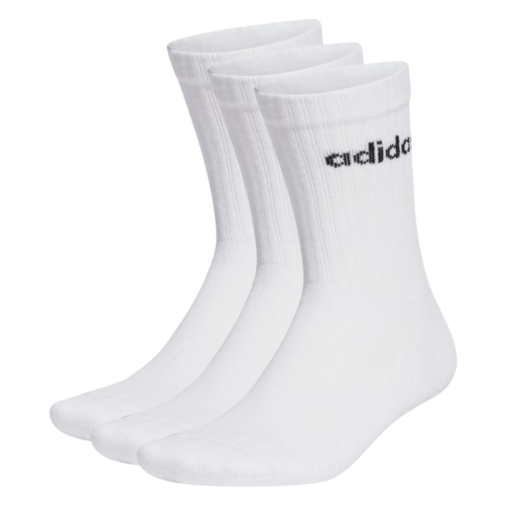Kit Meias adidas Linear Crew  com 3 Cano Alto - Adulto